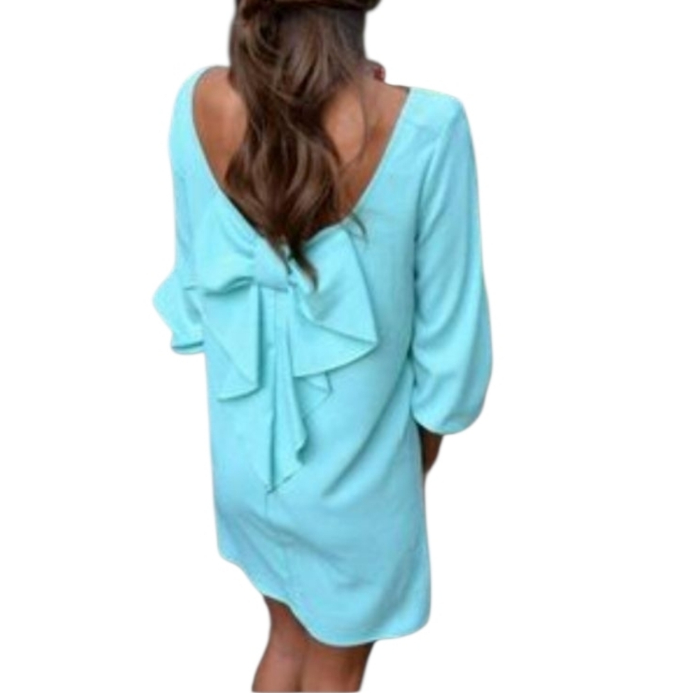 Women's Hug Green Back Bow Dress Sz Large